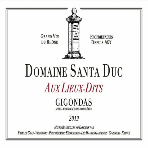 Domaine Santa duc "aux lieux dits" gigondas 750ml 2021