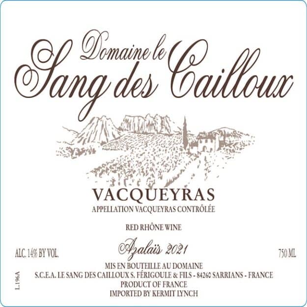 Domaine Le Sang de Caillou "Vacqueyras" 750ml 2022