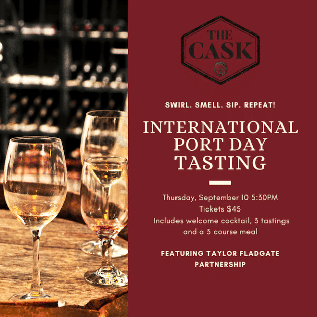 International Port Day Tasting September 10th, 5:30pm