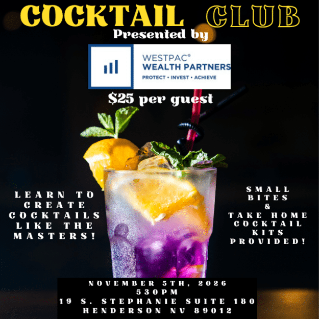 WEST PAC Wealth Partners Presents Cocktail Club November 5th, 5:30pm